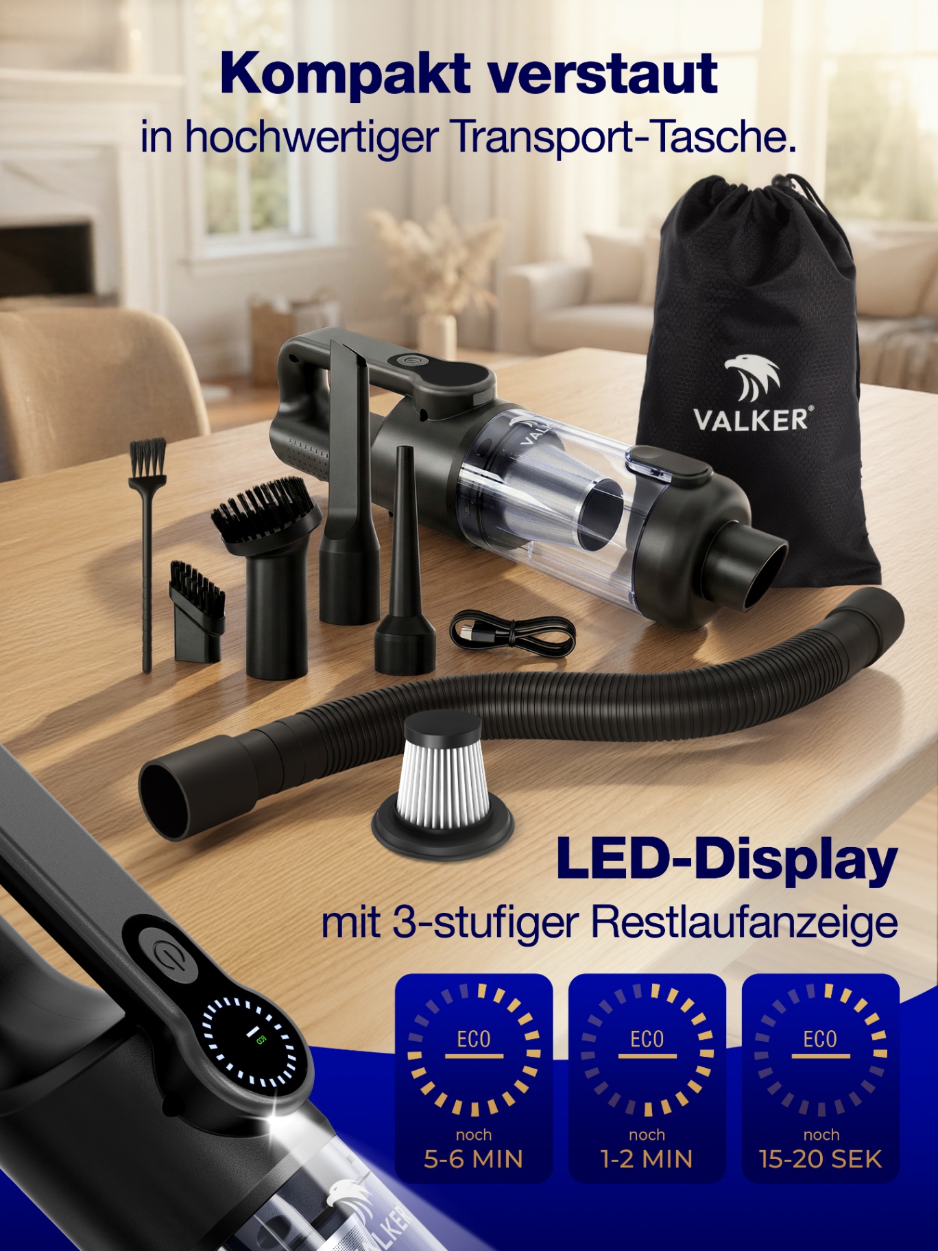 MasterGrip mit Zubehör, Transport-Tasche und LED-Display