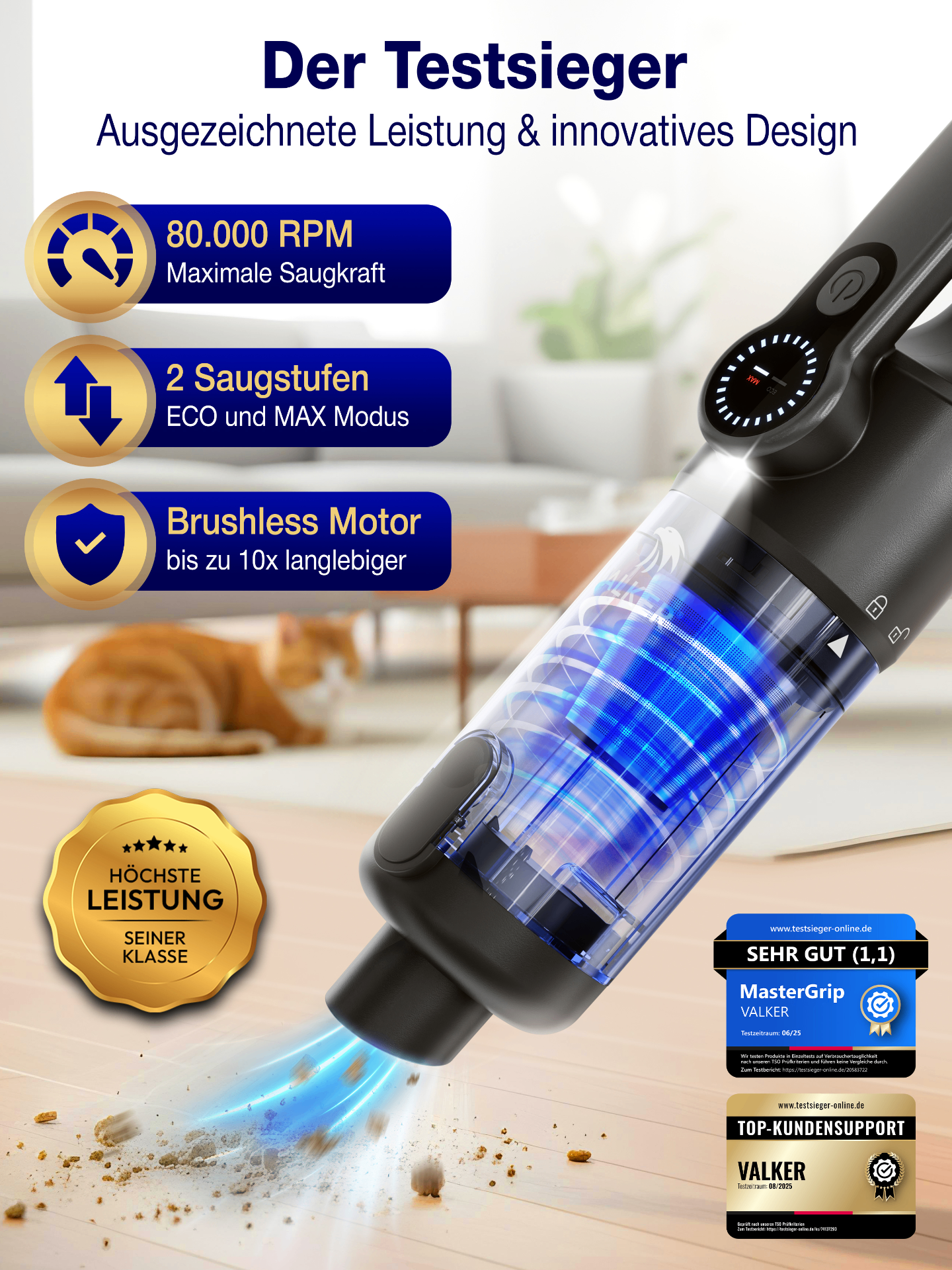 MasterGrip Testsieger mit 80.000 RPM und Brushless Motor