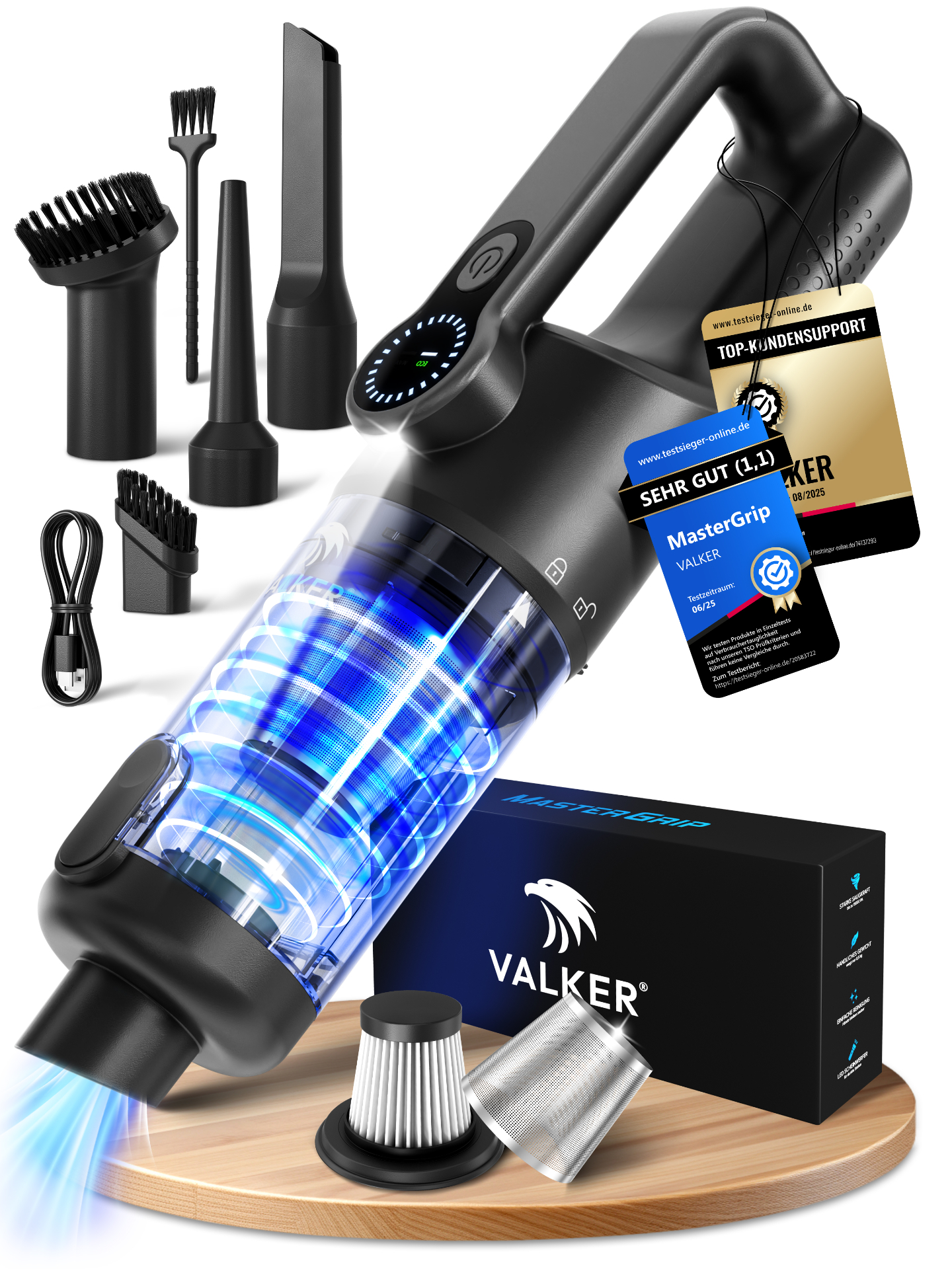 VALKER MasterGrip Akku-Handstaubsauger mit Zubehör