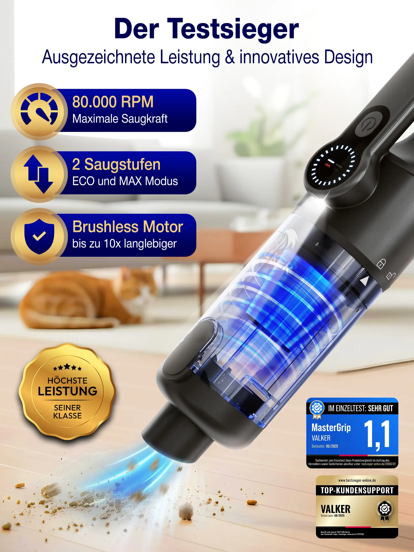 MasterGrip Testsieger mit 80.000 RPM und Brushless Motor